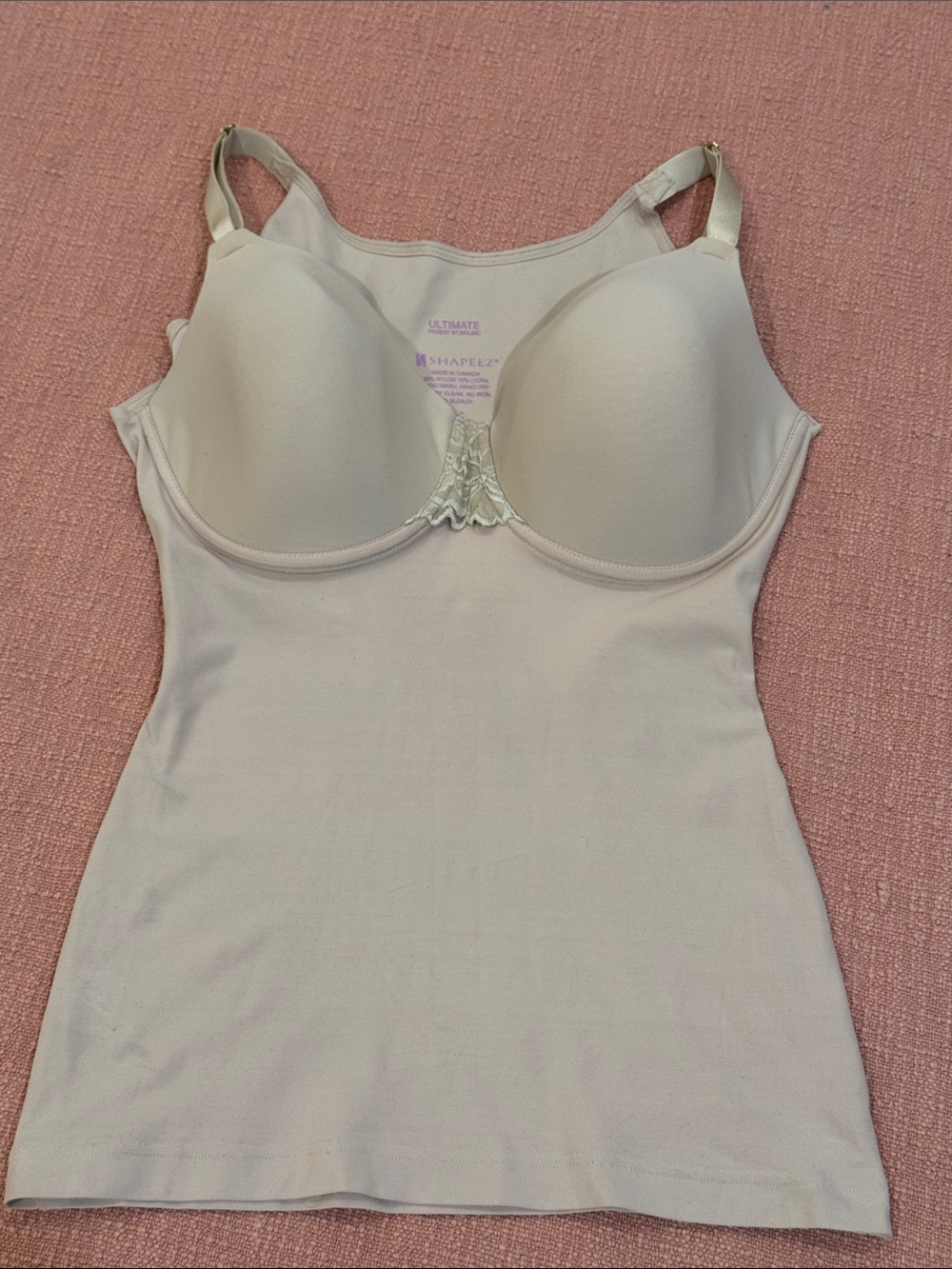 XL - C wm’s Shapewear Camisole with Built-In Bra in Cream Shapeez unbelievebra